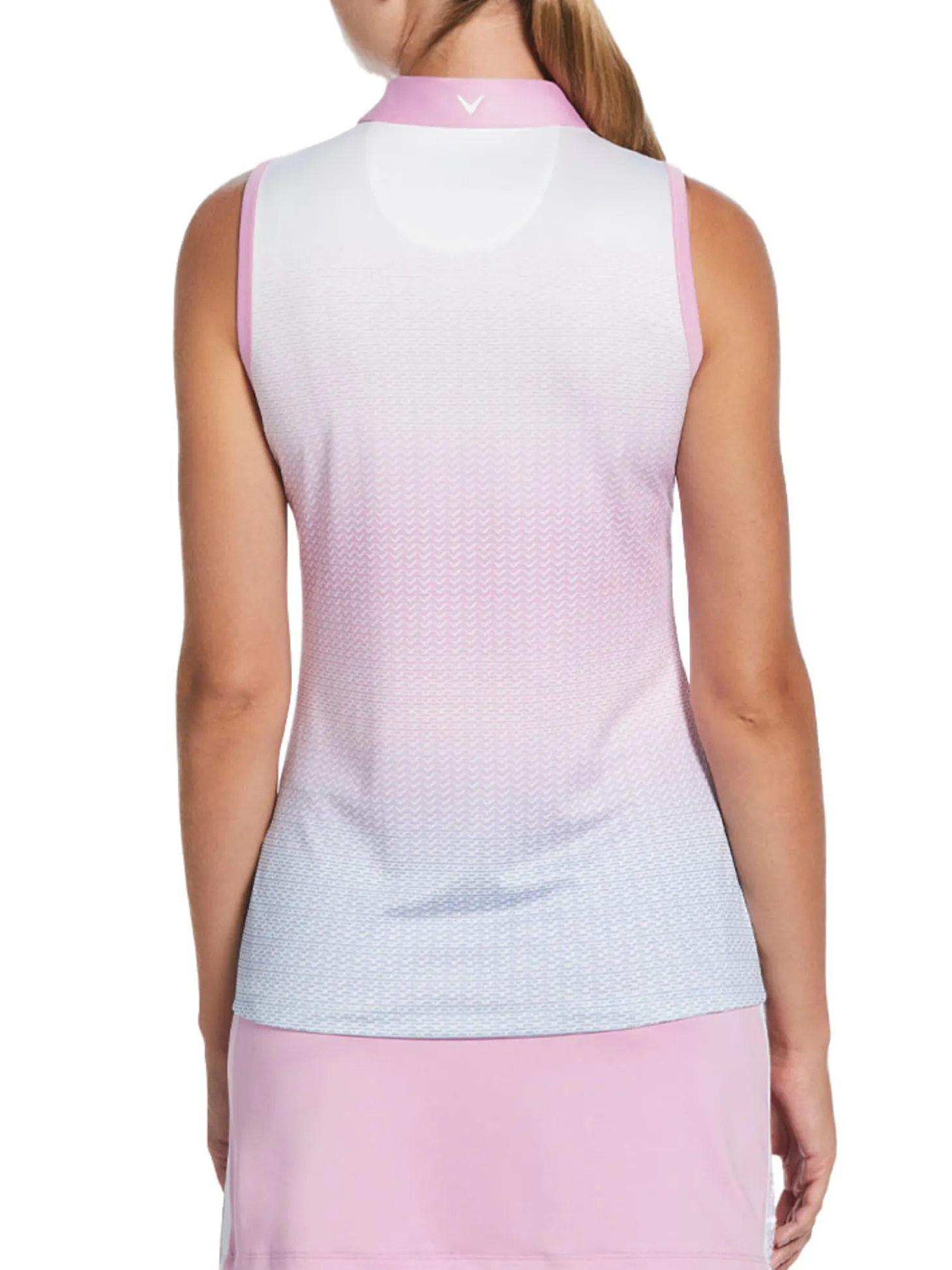 Callaway Women's Chev Gradient Sleeveless Polo - Brilliant White