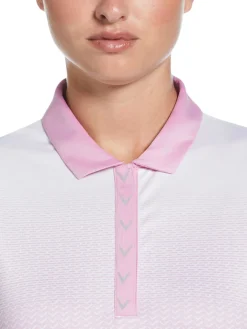 Callaway Women's Chev Gradient Sleeveless Polo - Brilliant White