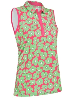 Callaway Women's Floral Sleeveless Polo - Cheeky Pink