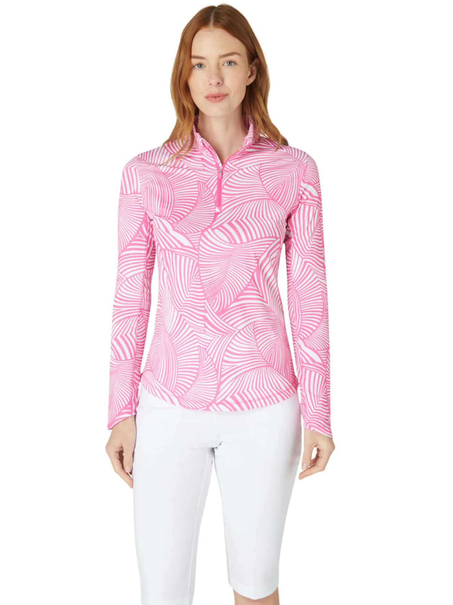 Callaway Women's Stencil Floral Sun Protection Top - Cheeky Pink