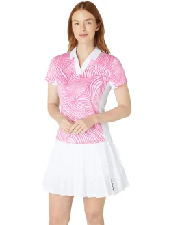 Callaway Women's Stencil Floral Polo - Cheeky Pink