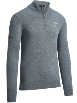 Callaway 1/4-Zip Blended Merino Sweater - Steel Heather