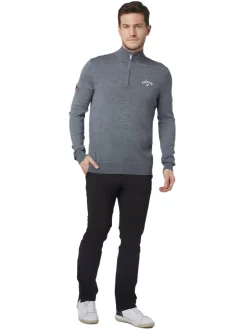 Callaway 1/4-Zip Blended Merino Sweater - Steel Heather