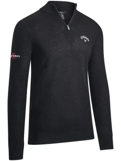Callaway 1/4-Zip Blended Merino Sweater - Black Ink