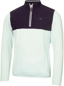 Calvin Klein Atlantic Hybrid Half Zip - Light Jade/Navy