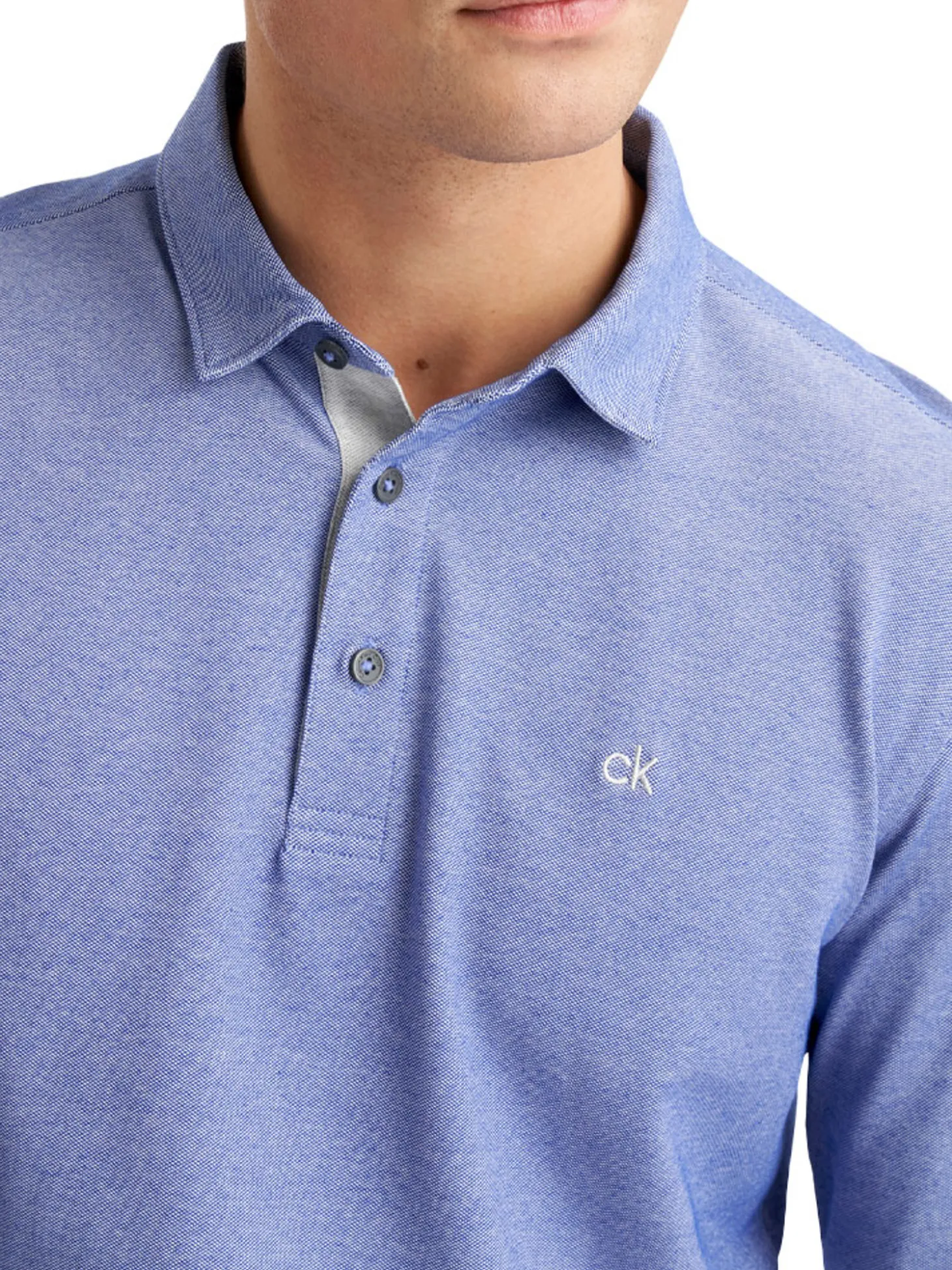 Calvin Klein Bayard Long Sleeve Polo - French Blue