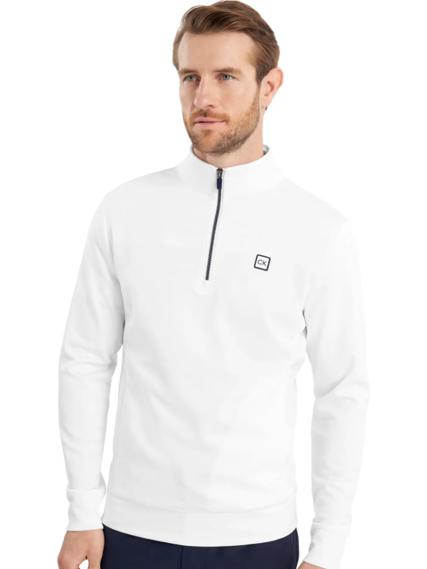 Calvin Klein Concord Half Zip Sweater - White