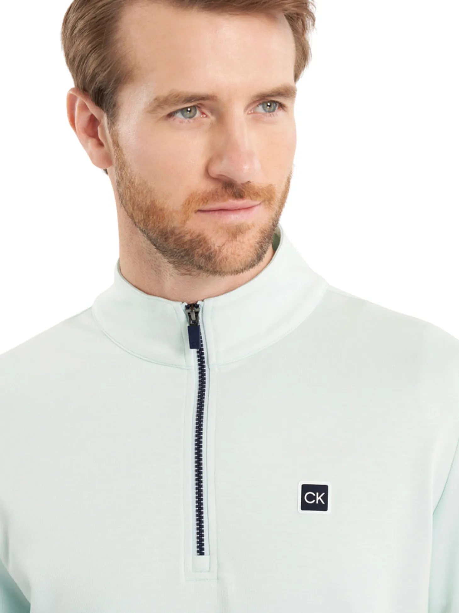 Calvin Klein Concord Half Zip Sweater - Light Jade