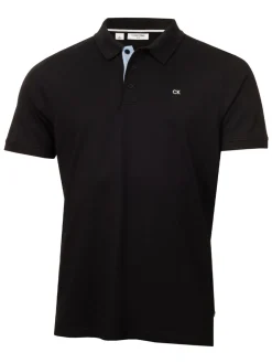 Calvin Klein Cotton Blend Quad Polo - Black