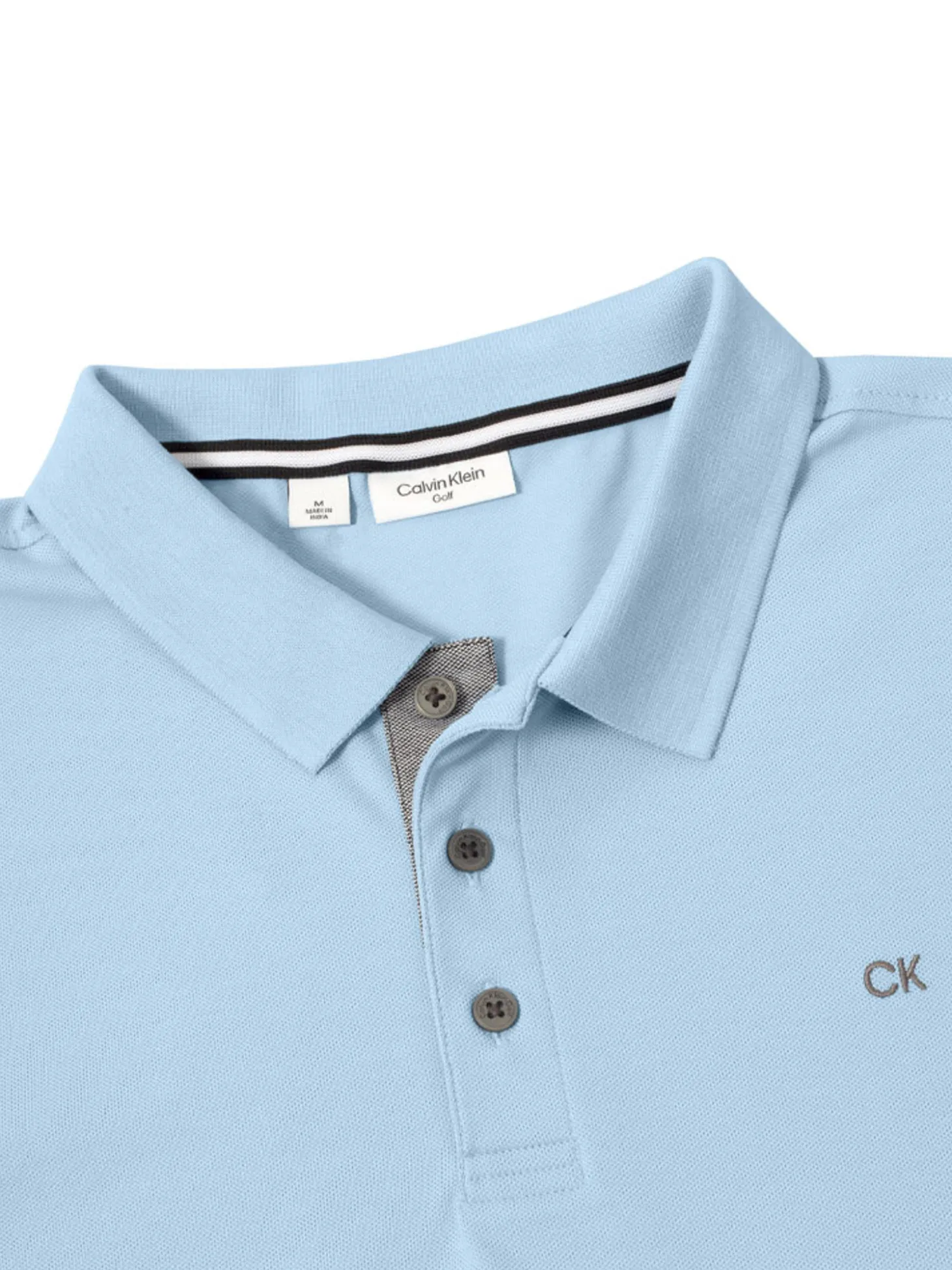 Calvin Klein Cotton Blend Quad Polo - Sky Blue
