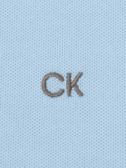 Calvin Klein Cotton Blend Quad Polo - Sky Blue