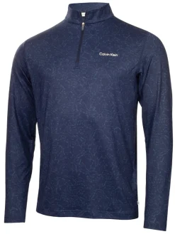 Calvin Klein Printed Newport 1/4-Zip - Navy