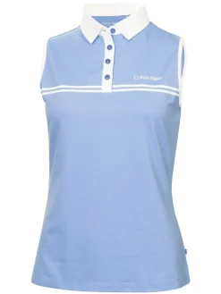 Calvin Klein Womens Bellevue Sleeveless Polo Shirt - Cornflower Blue