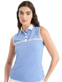 Calvin Klein Womens Bellevue Sleeveless Polo Shirt - Cornflower Blue