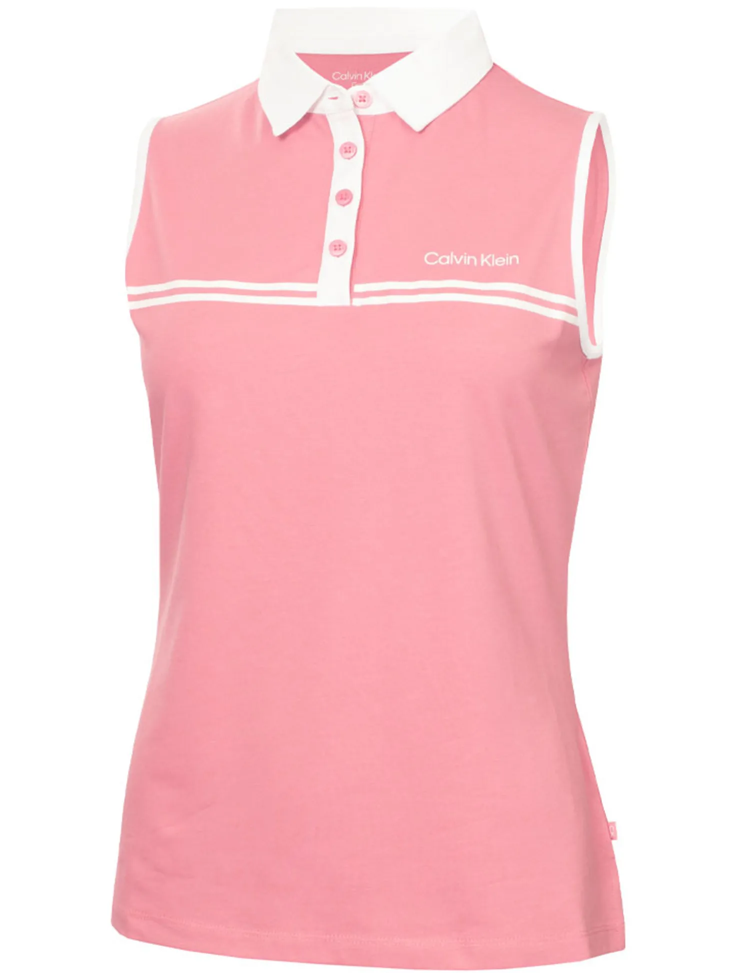 Calvin Klein Womens Bellevue Sleeveless Polo Shirt - Powder Pink