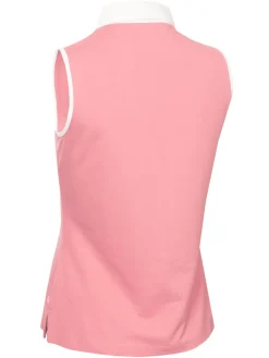 Calvin Klein Womens Bellevue Sleeveless Polo Shirt - Powder Pink