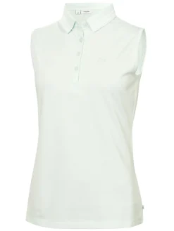 Calvin Klein Womens Brightmeadow Sleeveless Polo Shirt - Light Jade