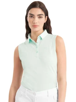 Calvin Klein Womens Brightmeadow Sleeveless Polo Shirt - Light Jade
