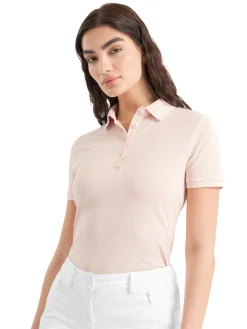 Calvin Klein Womens Brightmeadow Polo Shirt - Shell Pink