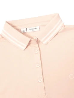 Calvin Klein Womens Brightmeadow Polo Shirt - Shell Pink