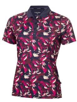 Calvin Klein Womens Brushstroke Printed Polo - Brushstroke Print