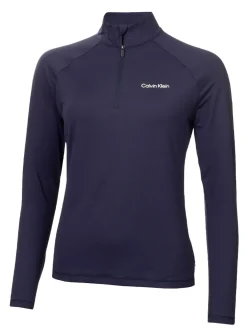 Calvin Klein Womens Dakota Quarter Zip Top - Navy