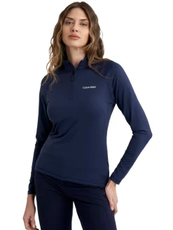 Calvin Klein Womens Dakota Quarter Zip Top - Navy