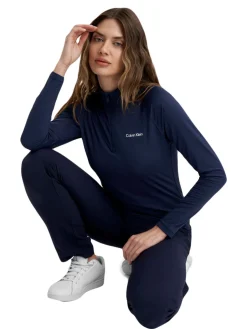 Calvin Klein Womens Dakota Quarter Zip Top - Navy