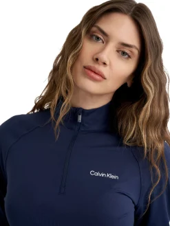 Calvin Klein Womens Dakota Quarter Zip Top - Navy