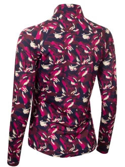 Calvin Klein Womens Dakota Quarter Zip Top - Brushstroke Print