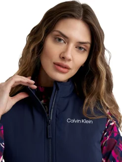 Calvin Klein Womens Faye Full Zip Gilet - Navy