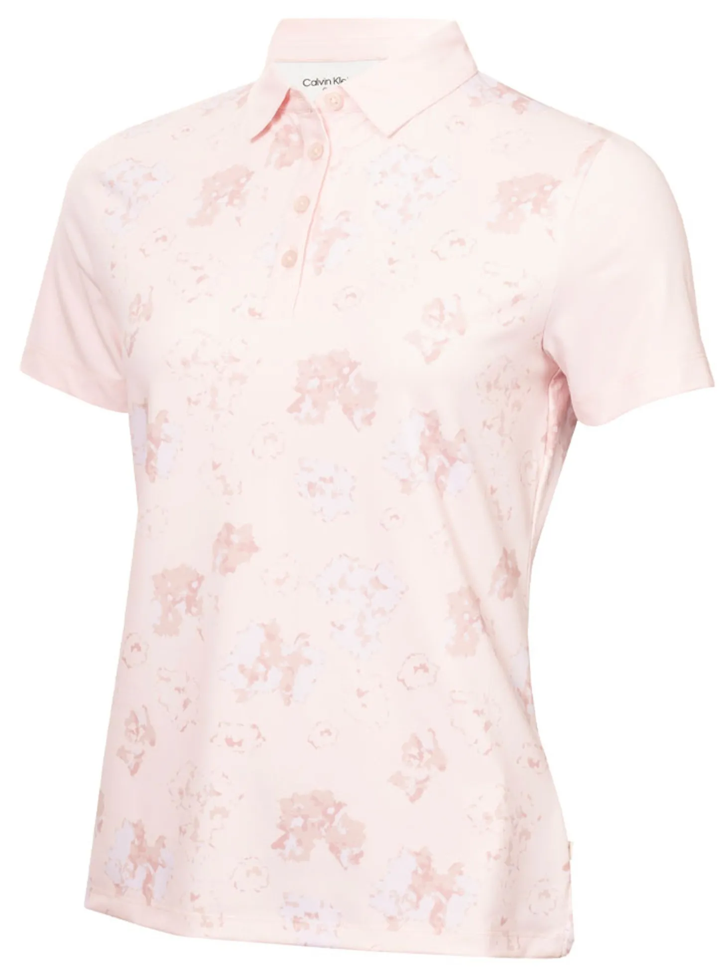 Calvin Klein Womens Harmony Printed Polo Shirt - Shell Pink