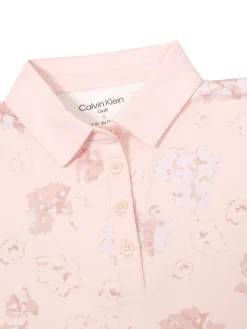Calvin Klein Womens Harmony Printed Polo Shirt - Shell Pink