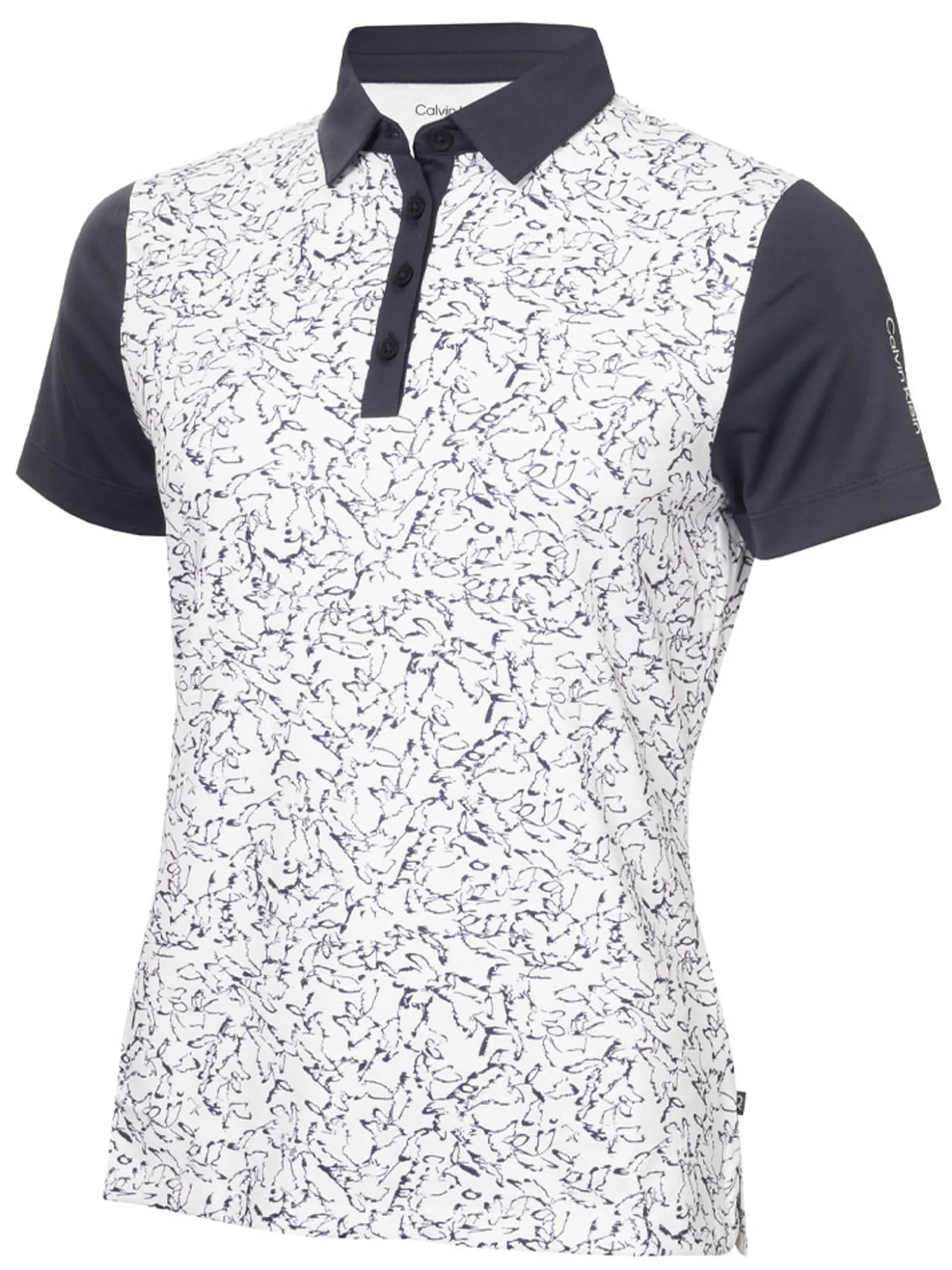 Calvin Klein Womens Harmony Printed Polo Shirt - White