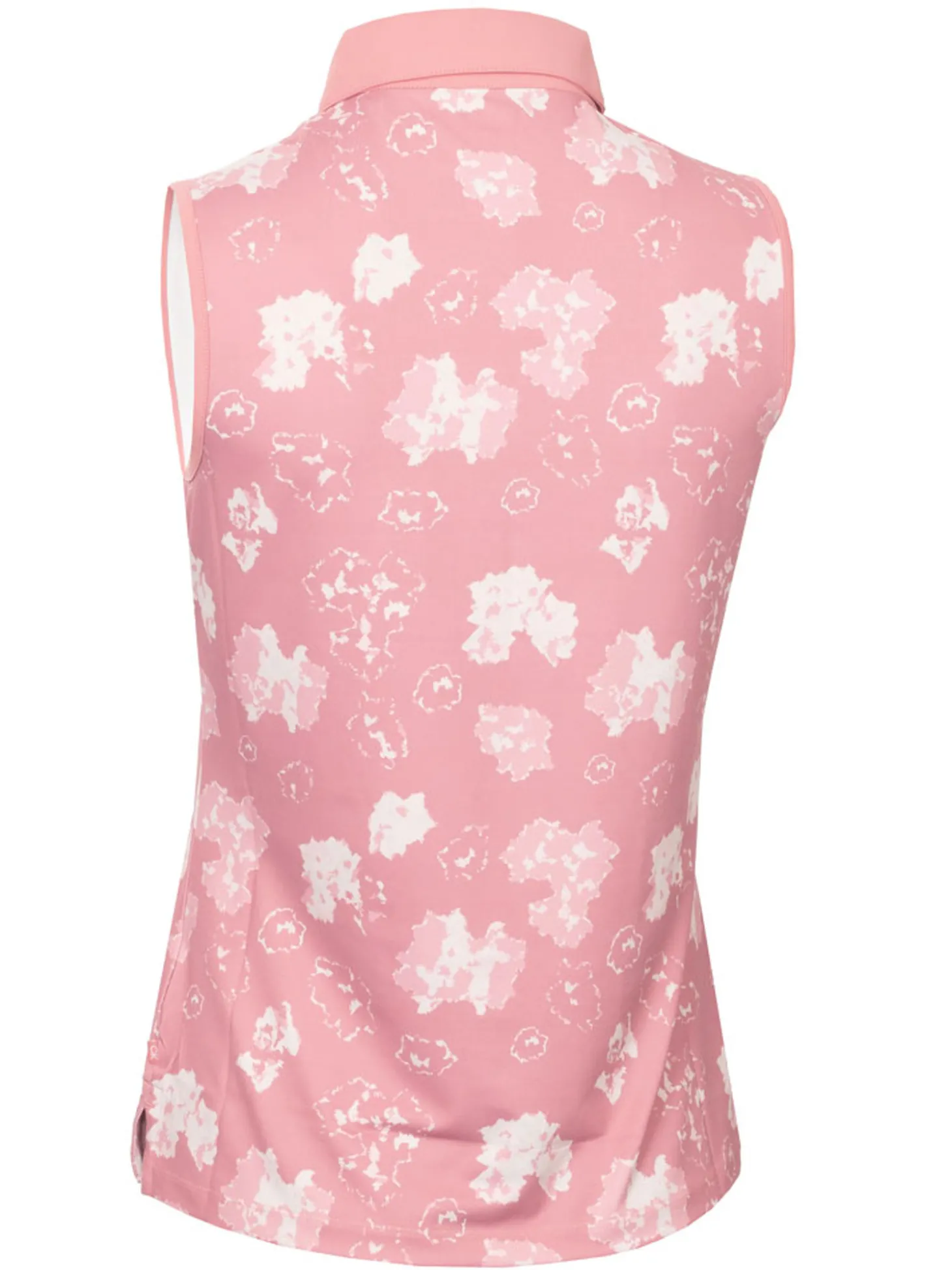 Calvin Klein Womens Harmony Printed Sleeveless Polo Shirt - Powder Pink