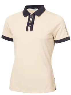 Calvin Klein Womens Layla Short Sleeve Polo - Tapioca