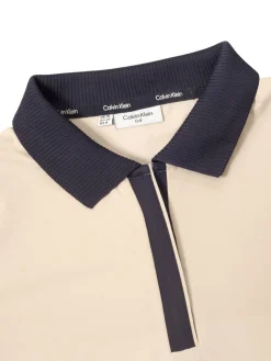 Calvin Klein Womens Mila Long Sleeve Polo - Tapioca