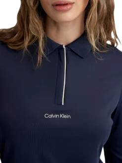 Calvin Klein Womens Mila Long Sleeve Polo - Navy