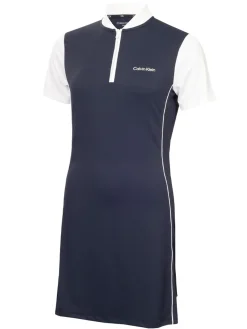 Calvin Klein Womens Monroe Short Sleeve Dress - Navy