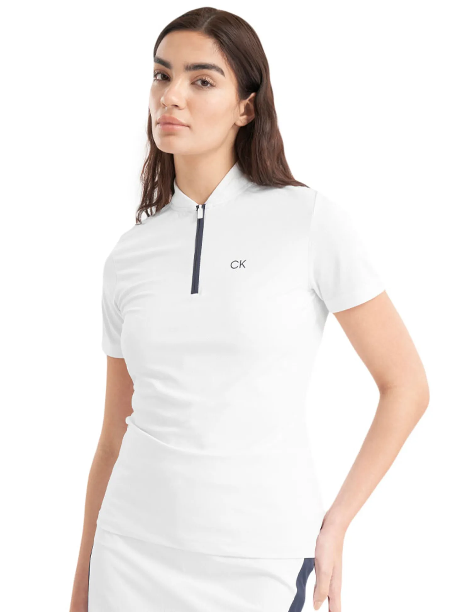 Calvin Klein Womens Tattler Mock Neck Top - White