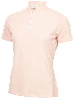 Calvin Klein Womens Tattler Mock Neck Top - Shell Pink