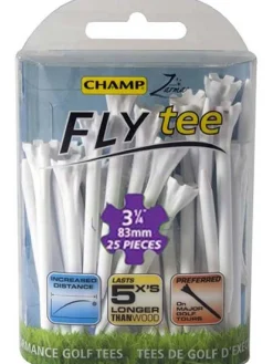 CHAMP Fly Tees 25 Pack 3.25 Inches White