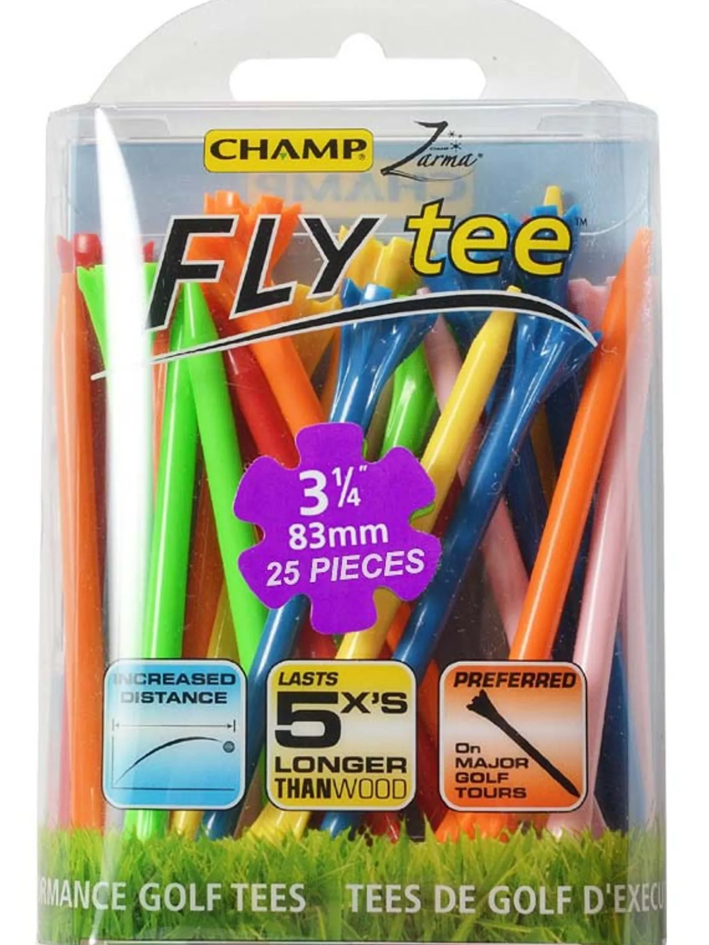 CHAMP Neon Fly Tees 25 Pack 3.25 Inch