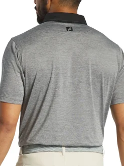 FootJoy Heather Lisle Polo Shirt (Athletic Fit) - Charcoal/Black