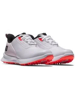 FootJoy Junior Girls Fuel Golf Shoes - White/Pink/Coral