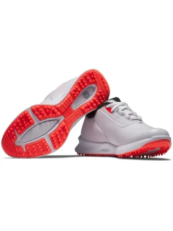 FootJoy Junior Girls Fuel Golf Shoes - White/Pink/Coral