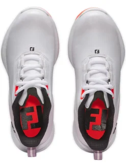 FootJoy Junior Girls Fuel Golf Shoes - White/Pink/Coral