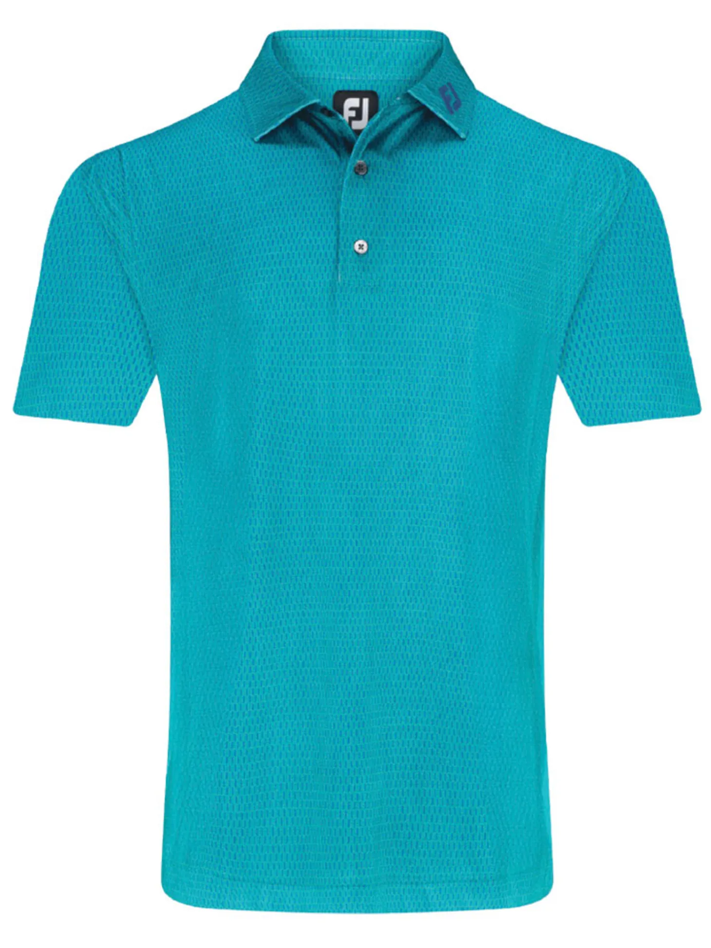 FootJoy Skyscraper Print Lisle Polo Shirt (Athletic Fit) - Blue/Emerald