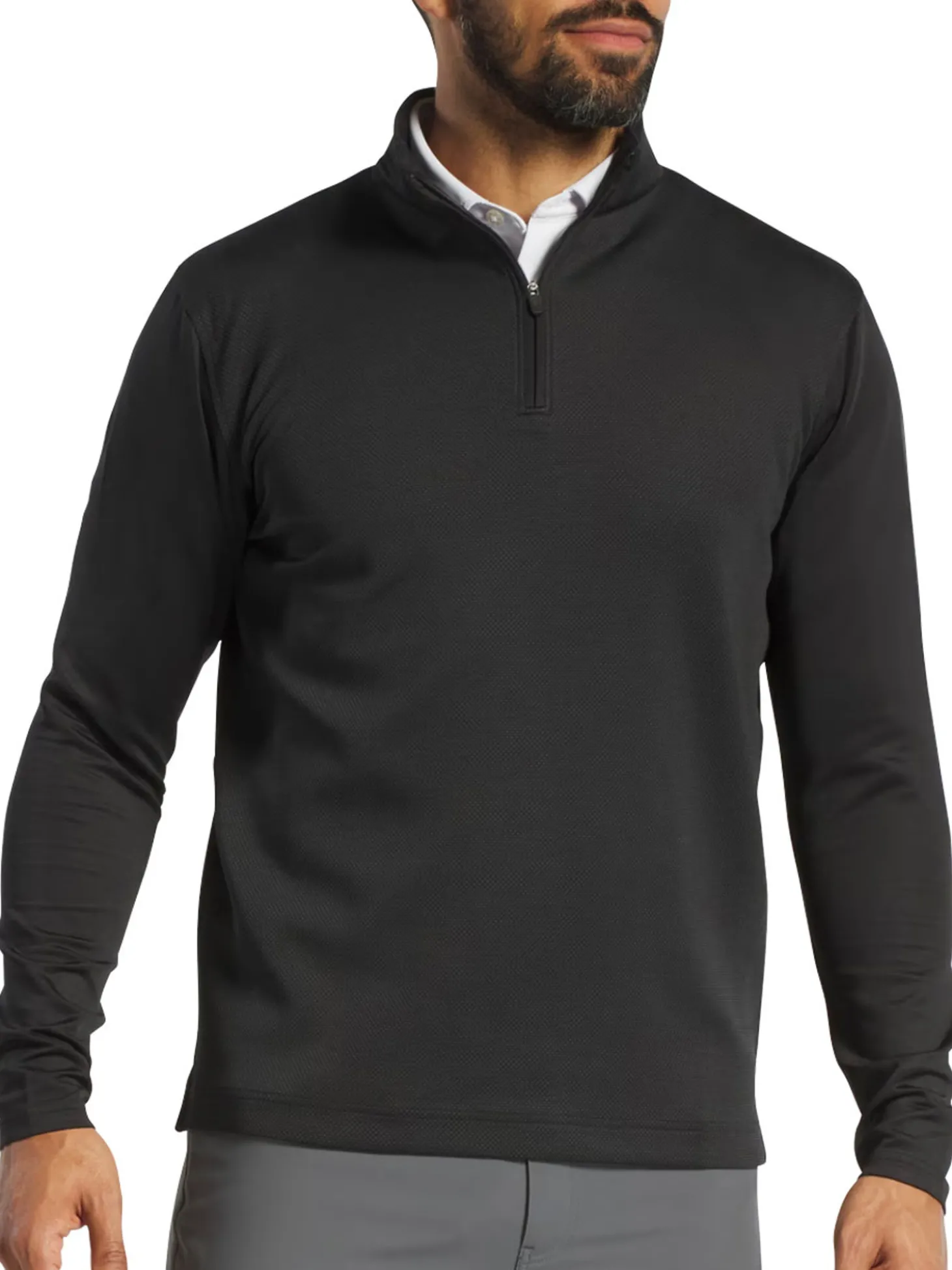 FootJoy Tonal Block Pullover (Athletic Fit) - Black