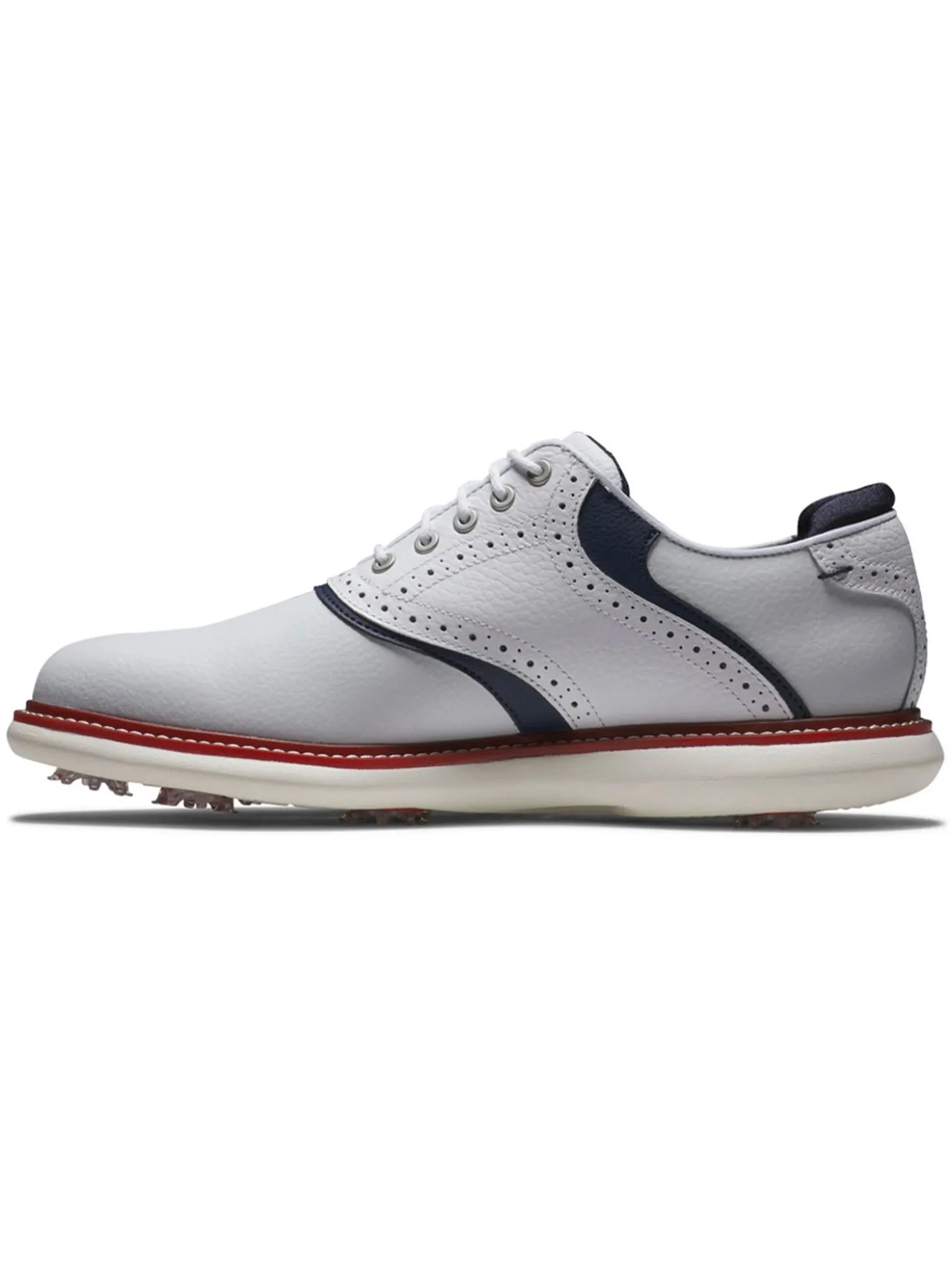 FootJoy Traditions Energy Golf Shoes - White/Navy/Red